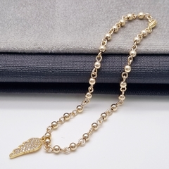 TOBILLERA B4MM DIJE ALA ORO LAMINADO 18K