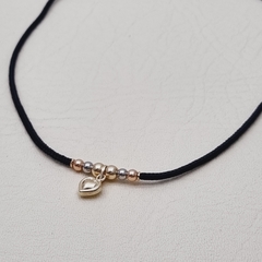 CHOKER CORDÓN BALIN 3 OROS DIJE CORAZÓN ORO LAMINADO 18K