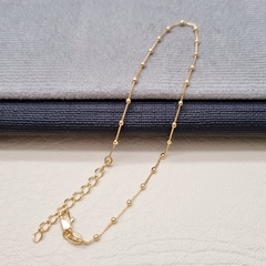 TOBILLERA BALIN 2MM VENECIANA 25CM ORO LAMINADO 18K