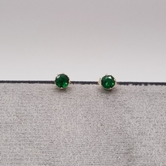 TOPO CIRCON VERDE 5MM ORO LAMINADO 18K