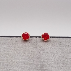 TOPO CIRCON 6MM BASE REDONDA ORO LAMINADO 18K