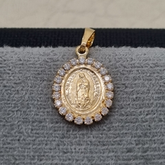 DIJE GUADALUPE CIRCON ORO LAMINADO 18K