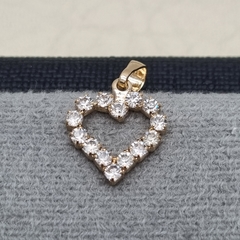 DIJE CORAZON CIRCON ORO LAMINADO 18K