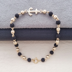 PULSERA ANCLA B4MM ORO LAMINADO 18K