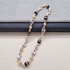 TOBILLERA ESPECIAL GUCCI NEOCINTA 3 TONOS ORO LAMINADO 18K