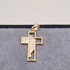 DIJE CRUZ SAGRADO ROSTRO ORO LAMINADO 18K