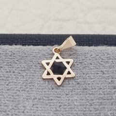 DIJE ESTRELLA DE DAVID NEGRA ORO LAMINADO 18K