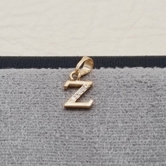 DIJE LETRA CIRCON ORO LAMINADO 18K