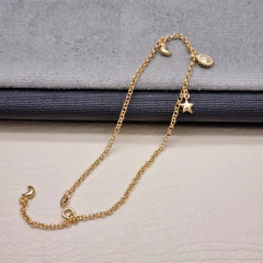 TOBILLERA DIJES ESTRELLA SOL-LUNA EXTENSION ORO LAMINADO 18K