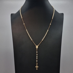 ROSARIO VIRGEN MILAGROSA PERLA 3MM ORO LAMINADO 18K