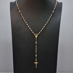ROSARIO VIRGEN MARIA BALIN DE ARROZ 3MM ORO LAMINADO 18K