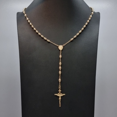 ROSARIO VIRGEN MILAGROSA BALIN DE ARROZ 4MM ORO LAMINADO 18K