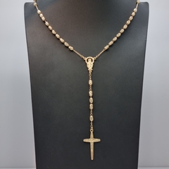 ROSARIO VIRGEN MARIA BALIN DE ARROZ 6MM ORO LAMINADO 18K