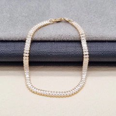 PULSERA TENIS BAGUES ORO LAMINADO 18K