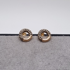 TOPO REDONDO MICROCIRCON COLORES ORO LAMINADO 18K