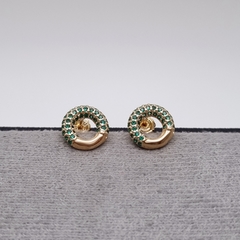 TOPO REDONDO MICROCIRCON COLORES ORO LAMINADO 18K - comprar online