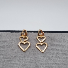 TOPO CORAZON X3 ORO LAMINADO 18K