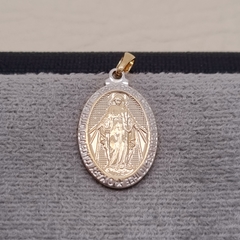 DIJE MILAGROSA MED BICOLOR ORO LAMINADO 18K