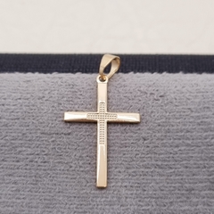 DIJE CRUZ PUNTOS CENTRO ORO LAMINADO 18K