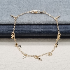 PULSERA CRUZ ORO LAMINADO 18K