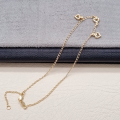 TOBILLERA 3 CORAZONES SILUETA ORO LAMINADO 18K