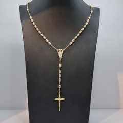 ROSARIO VIRGEN MARIA ARROZ 4MM ORO LAMINADO 18K - comprar online