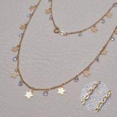 COLLAR DIAMANTE ESTRELLA ORO LAMINADO 18K