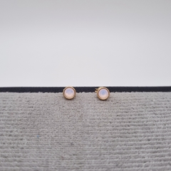 TOPO PIEDRA ROSADA ORO LAMINADO 18K