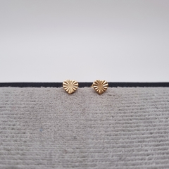 TOPO CORAZON DIAMANTADO ORO LAMINADO 18K