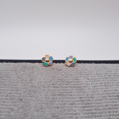 TOPO FLOR ESMALTADO ORO LAMINADO 18K