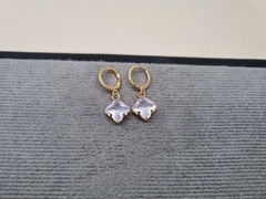 CANDONGA CUADRO CIRCON 8X8 ORO LAMINADO 18K