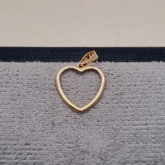 DIJE CORAZON SILUETA GRANDE ORO LAMINADO 18K