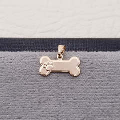 DIJE LAMINA HUESO ORO LAMINADO 18K