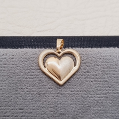 DIJE CORAZON DOBLE FUSCO ORO LAMINADO 18K