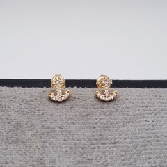 TOPO ANCLA PIEDRAS ORO LAMINADO 18K