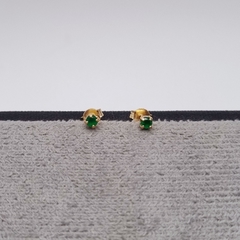 TOPO ESMERALDA 3MM ORO LAMINADO 18K