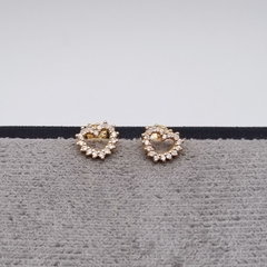 TOPO SILUETA CORAZON MICROCIRCON CRISTAL ORO LAMINADO 18K