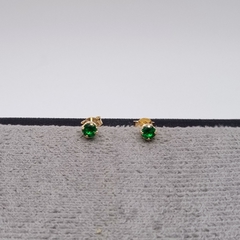 TOPO CIRCON VERDE 4MM ORO LAMINADO 18K