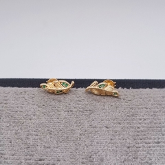 TOPO HOJA MICRO SWAROVSKI ORO LAMINADO 18K