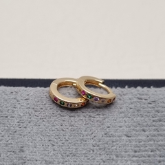 CANDONGA MED CIRCON COLORES ORO LAMINADO 18K