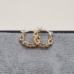 CANDONGA CUADROS 15MM ORO LAMINADO 18K