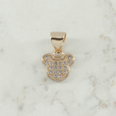 DIJE OSO CIRCONES ORO LAMINADO 18K