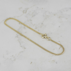 PULSERA CUBANA CONTINUA 18.5CM EXT ORO LAMINADO 18K