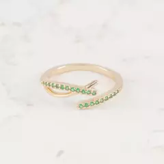 ANILLO RAMA ESMERALDA AJUSTABLE ORO LAMINADO 18K - comprar online