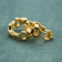 CANDONGA CARTIER ESLABON SWAROVSKI ORO LAMINADO 18K