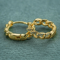 CANDONGA ESLABON CRISTAL ORO LAMINADO 18K