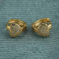 CANDONGA MINI CORAZÓN MICROCIRCON ORO LAMINADO 18K