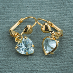 CANDONGA DIJE CORAZÓN CIRCÓN BISEL ORO LAMINADO 18K