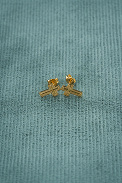 TOPO CRUZ PUNTOS BORDE ORO LAMINADO 18K - comprar online