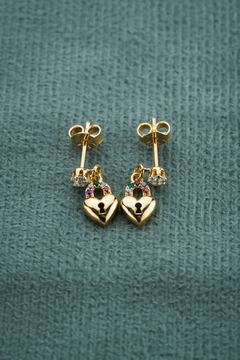 TOPO CANDADO CORAZÓN MICROCIRCON ORO LAMINADO 18K - comprar online